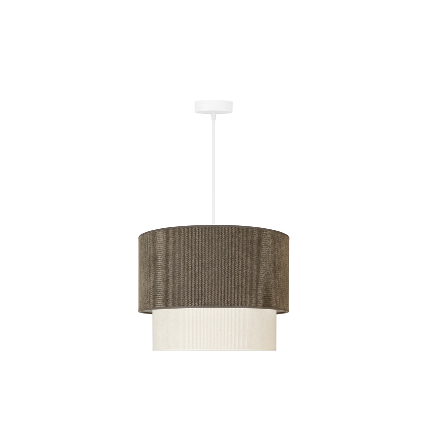 Duolla - Kattokruunu johdossa CORDUROY 1xE27/15W/230V halkaisija 40 cm ruskea/kerma