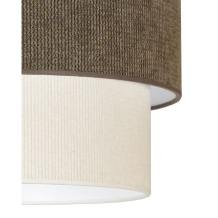Duolla - Kattokruunu johdossa CORDUROY 1xE27/15W/230V halkaisija 40 cm ruskea/kerma
