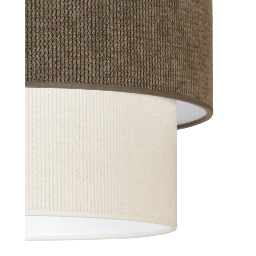 Duolla - Kattokruunu johdossa CORDUROY 1xE27/15W/230V halkaisija 40 cm ruskea/kerma