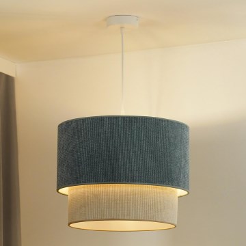 Duolla - Kattokruunu johdossa CORDUROY 1xE27/15W/230V halkaisija 40 cm sininen/beige