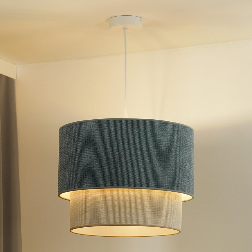 Duolla - Kattokruunu johdossa CORDUROY 1xE27/15W/230V halkaisija 40 cm sininen/beige