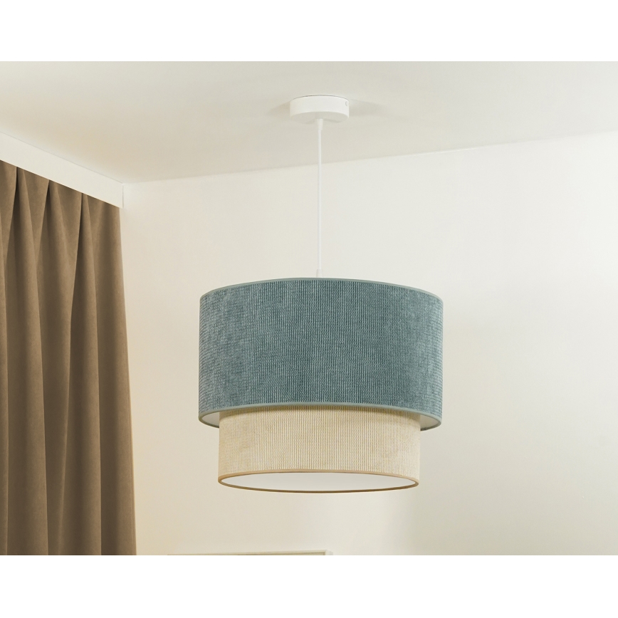 Duolla - Kattokruunu johdossa CORDUROY 1xE27/15W/230V halkaisija 40 cm sininen/beige