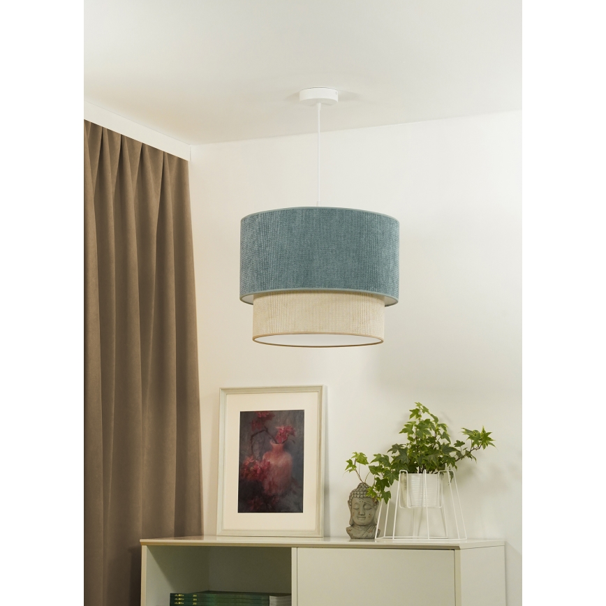 Duolla - Kattokruunu johdossa CORDUROY 1xE27/15W/230V halkaisija 40 cm sininen/beige