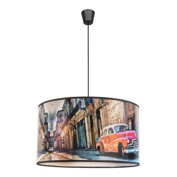 Duolla - Kattokruunu johdossa CUBA PUNAINEN 1xE27/15W/230V halkaisija 35 cm