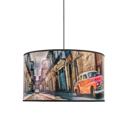 Duolla - Kattokruunu johdossa CUBA PUNAINEN 1xE27/15W/230V halkaisija 35 cm