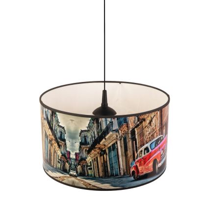 Duolla - Kattokruunu johdossa CUBA PUNAINEN 1xE27/15W/230V halkaisija 35 cm