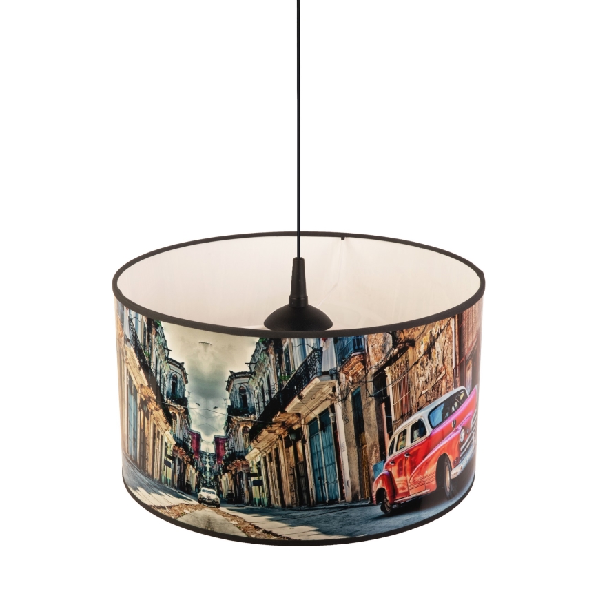 Duolla - Kattokruunu johdossa CUBA PUNAINEN 1xE27/15W/230V halkaisija 35 cm