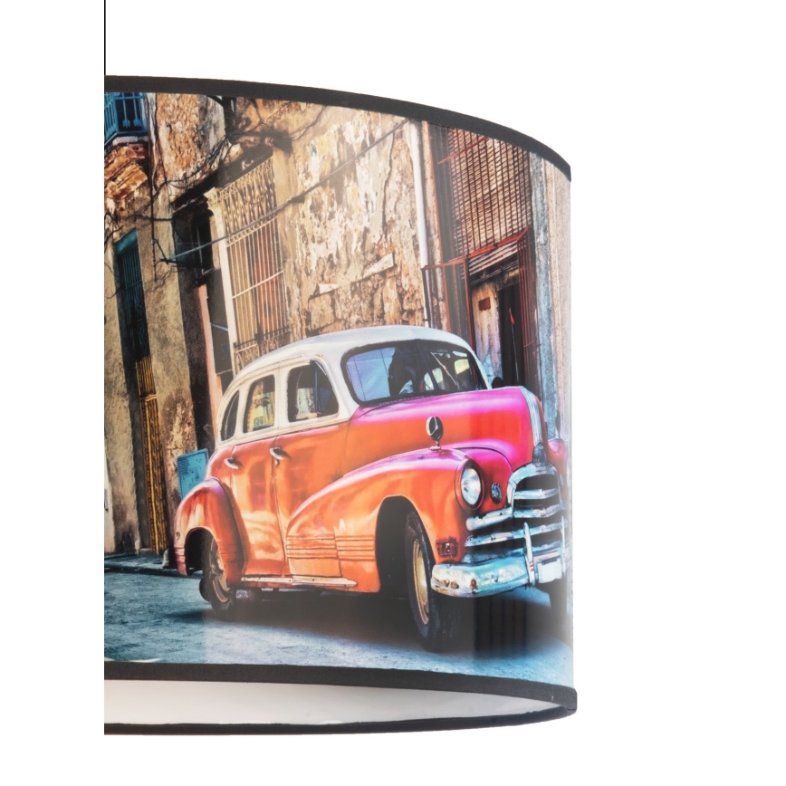 Duolla - Kattokruunu johdossa CUBA PUNAINEN 1xE27/15W/230V halkaisija 35 cm
