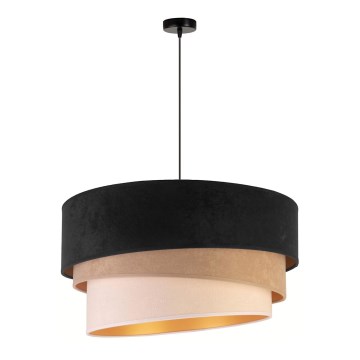 Duolla - Kattokruunu johdossa DEVON 1xE27/40W/230V halkaisija 45 cm musta/beige