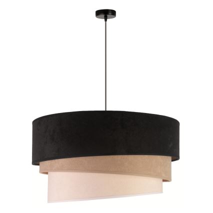 Duolla - Kattokruunu johdossa DEVON 1xE27/40W/230V halkaisija 45 cm musta/beige