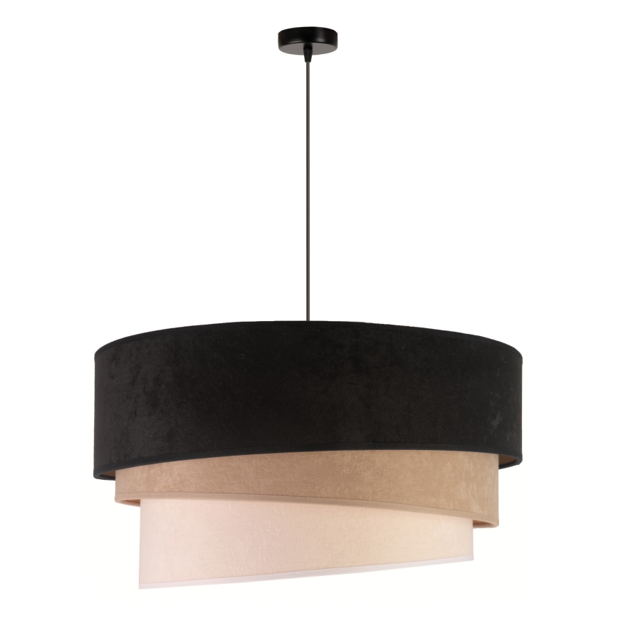 Duolla - Kattokruunu johdossa DEVON 1xE27/40W/230V halkaisija 45 cm musta/beige