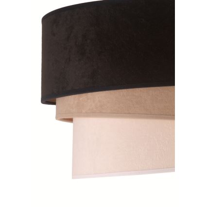 Duolla - Kattokruunu johdossa DEVON 1xE27/40W/230V halkaisija 45 cm musta/beige