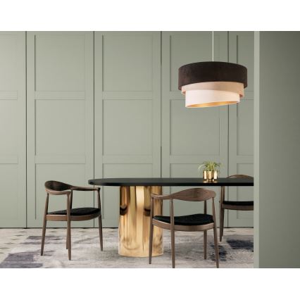 Duolla - Kattokruunu johdossa DEVON 1xE27/40W/230V halkaisija 45 cm musta/beige