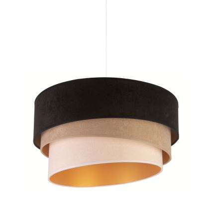 Duolla - Kattokruunu johdossa DEVON 1xE27/40W/230V halkaisija 45 cm musta/beige