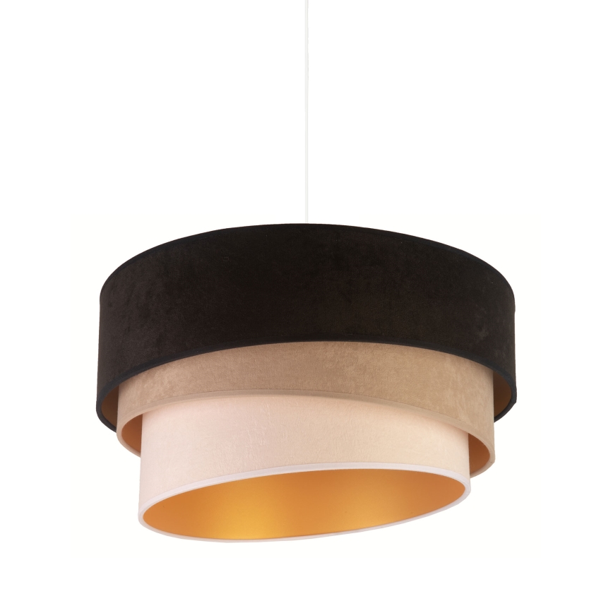 Duolla - Kattokruunu johdossa DEVON 1xE27/40W/230V halkaisija 45 cm musta/beige