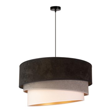 Duolla - Kattokruunu johdossa DEVON 1xE27/40W/230V halkaisija 45 cm musta/harmaa/beige