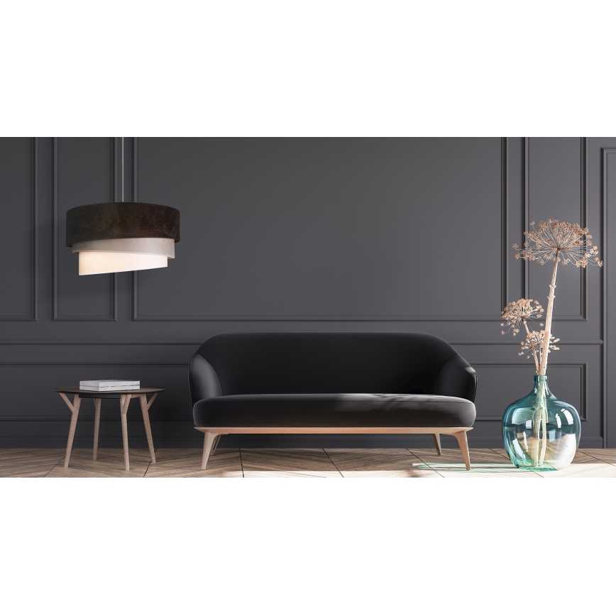 Duolla - Kattokruunu johdossa DEVON 1xE27/40W/230V halkaisija 45 cm musta/harmaa/beige