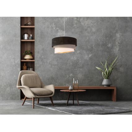 Duolla - Kattokruunu johdossa DEVON 1xE27/40W/230V halkaisija 45 cm musta/harmaa/beige