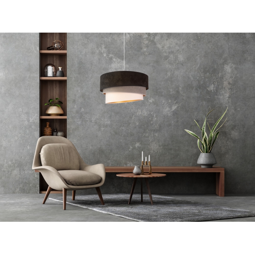 Duolla - Kattokruunu johdossa DEVON 1xE27/40W/230V halkaisija 45 cm musta/harmaa/beige
