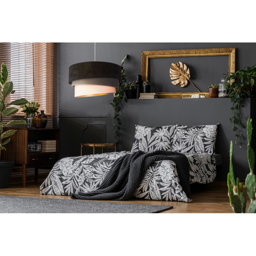 Duolla - Kattokruunu johdossa DEVON 1xE27/40W/230V halkaisija 45 cm musta/harmaa/beige