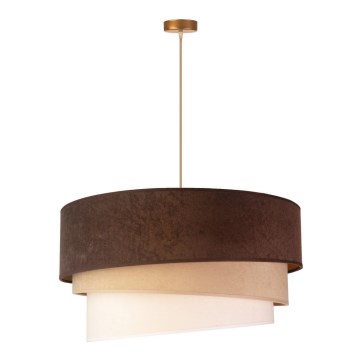 Duolla - Kattokruunu johdossa DEVON 1xE27/40W/230V halkaisija 45 cm ruskea/beige