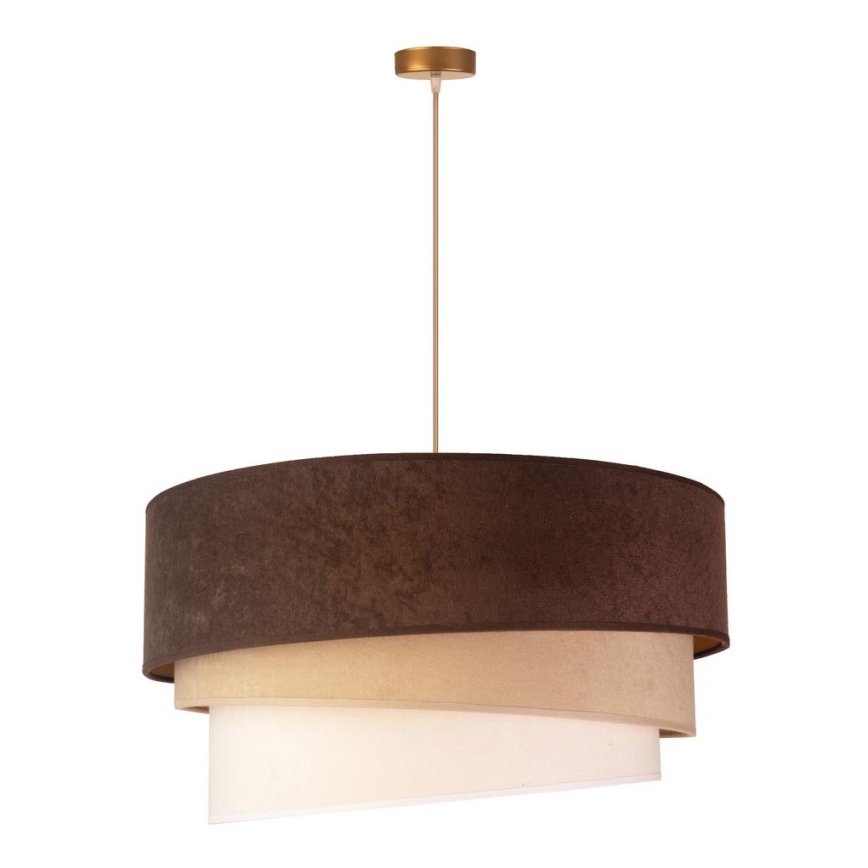 Duolla - Kattokruunu johdossa DEVON 1xE27/40W/230V halkaisija 45 cm ruskea/beige