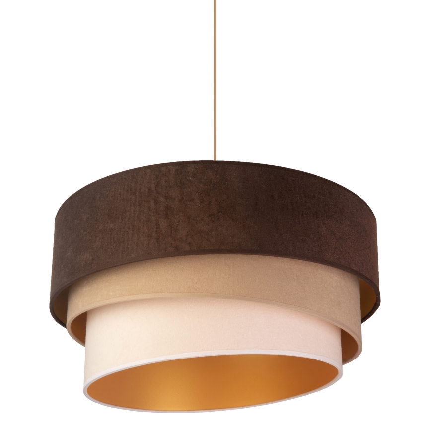 Duolla - Kattokruunu johdossa DEVON 1xE27/40W/230V halkaisija 45 cm ruskea/beige