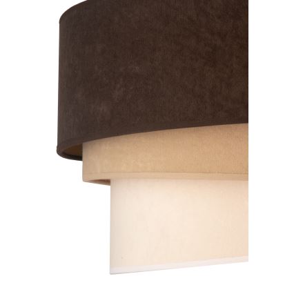 Duolla - Kattokruunu johdossa DEVON 1xE27/40W/230V halkaisija 45 cm ruskea/beige