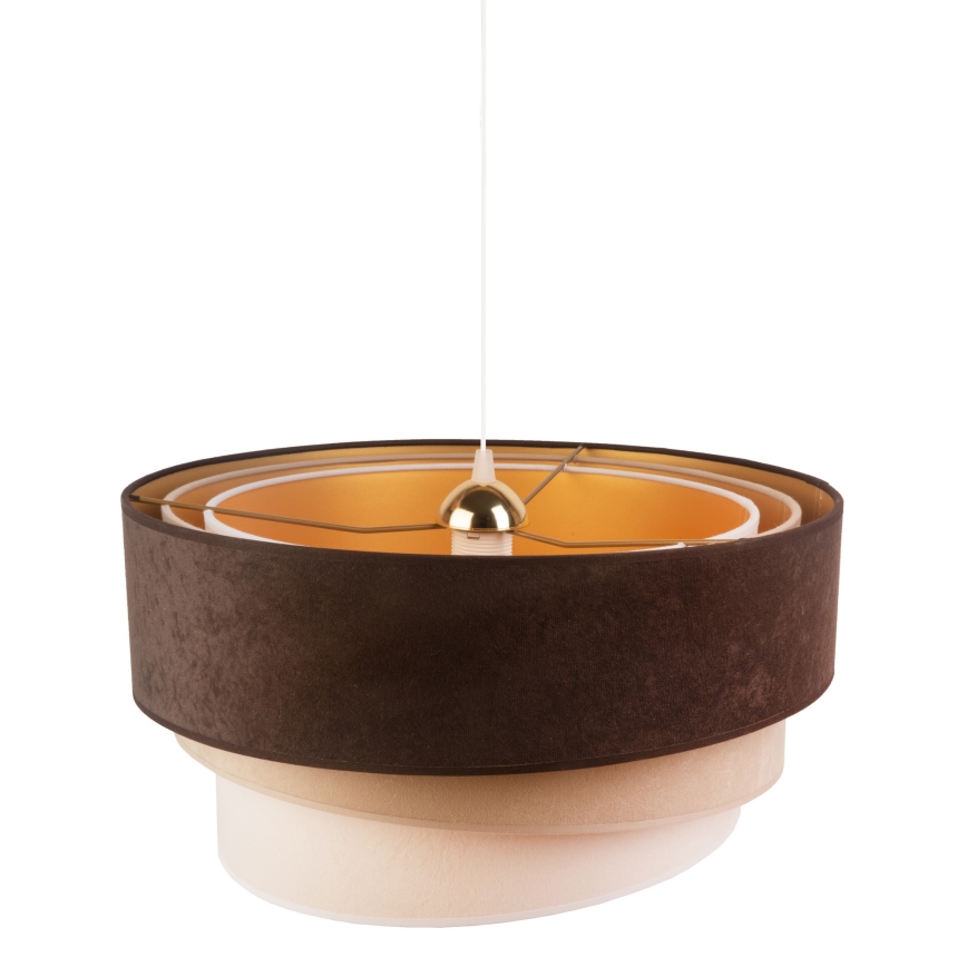 Duolla - Kattokruunu johdossa DEVON 1xE27/40W/230V halkaisija 45 cm ruskea/beige