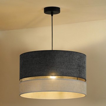 Duolla - Kattokruunu johdossa DOUBLE 1xE27/15W/230V halkaisija 40 cm harmaa