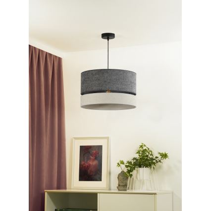 Duolla - Kattokruunu johdossa DOUBLE 1xE27/15W/230V halkaisija 40 cm harmaa