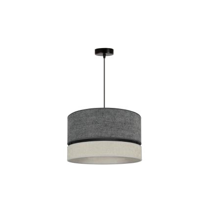 Duolla - Kattokruunu johdossa DOUBLE 1xE27/15W/230V halkaisija 40 cm harmaa