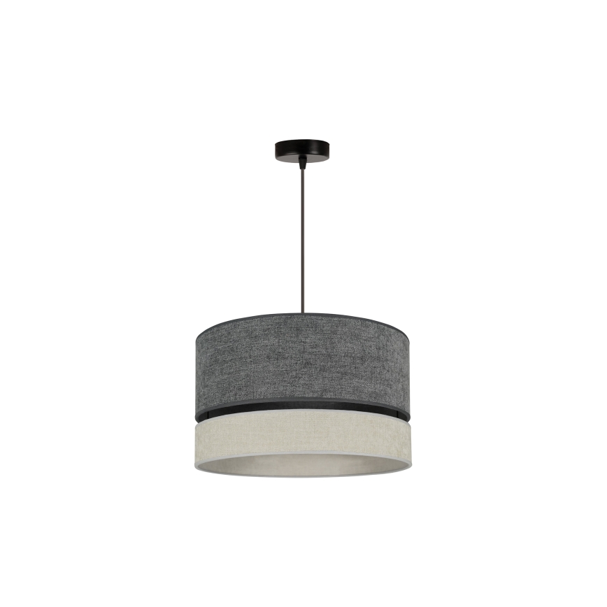 Duolla - Kattokruunu johdossa DOUBLE 1xE27/15W/230V halkaisija 40 cm harmaa