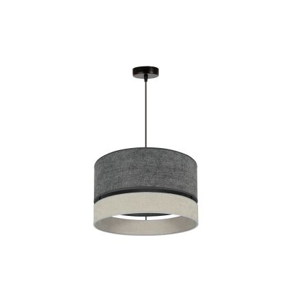 Duolla - Kattokruunu johdossa DOUBLE 1xE27/15W/230V halkaisija 40 cm harmaa