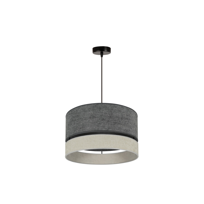 Duolla - Kattokruunu johdossa DOUBLE 1xE27/15W/230V halkaisija 40 cm harmaa