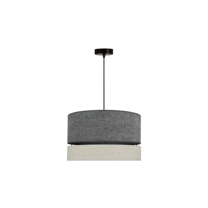 Duolla - Kattokruunu johdossa DOUBLE 1xE27/15W/230V halkaisija 40 cm harmaa