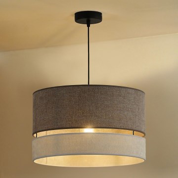 Duolla - Kattokruunu johdossa DOUBLE 1xE27/15W/230V halkaisija 40 cm ruskea/harmaa