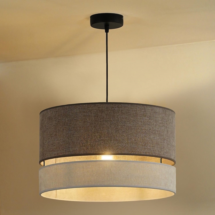 Duolla - Kattokruunu johdossa DOUBLE 1xE27/15W/230V halkaisija 40 cm ruskea/harmaa