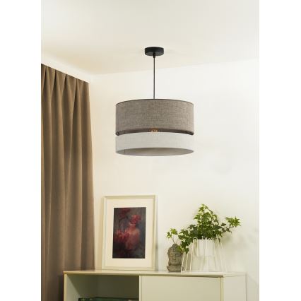 Duolla - Kattokruunu johdossa DOUBLE 1xE27/15W/230V halkaisija 40 cm ruskea/harmaa