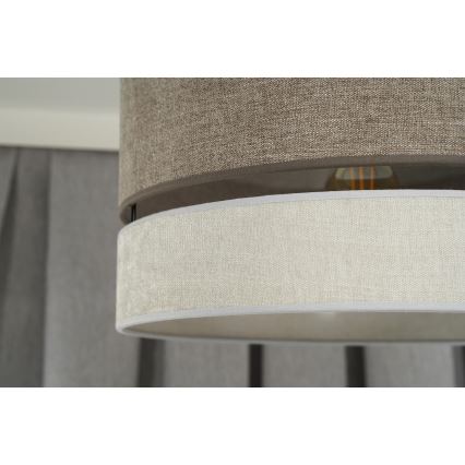 Duolla - Kattokruunu johdossa DOUBLE 1xE27/15W/230V halkaisija 40 cm ruskea/harmaa