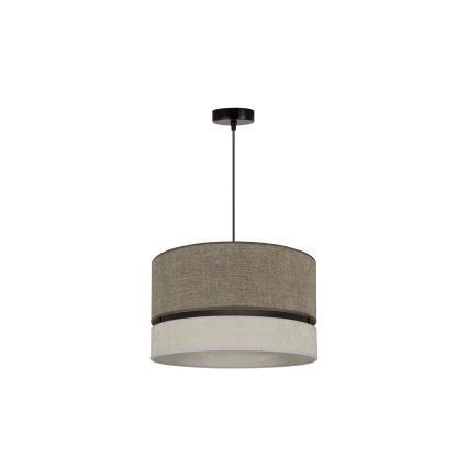 Duolla - Kattokruunu johdossa DOUBLE 1xE27/15W/230V halkaisija 40 cm ruskea/harmaa