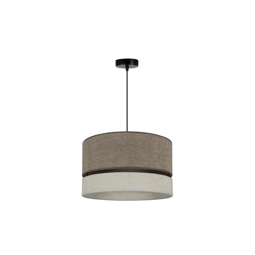 Duolla - Kattokruunu johdossa DOUBLE 1xE27/15W/230V halkaisija 40 cm ruskea/harmaa