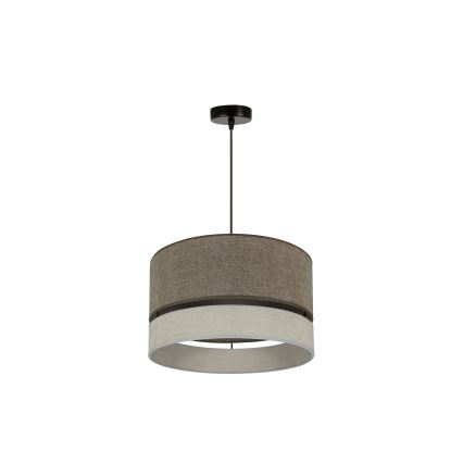 Duolla - Kattokruunu johdossa DOUBLE 1xE27/15W/230V halkaisija 40 cm ruskea/harmaa