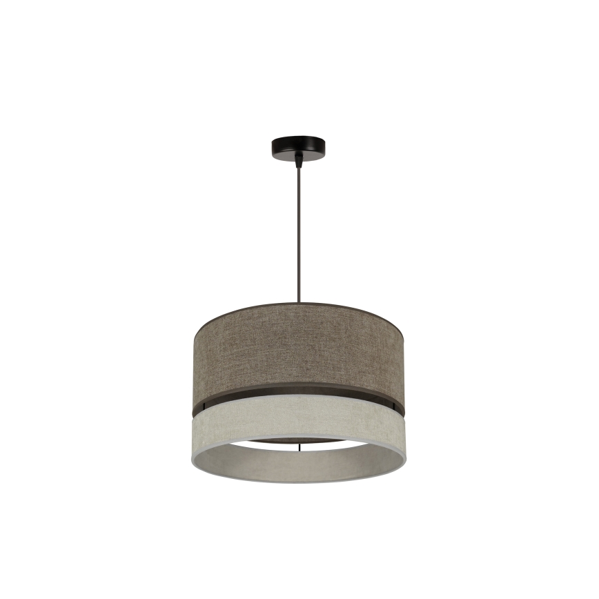 Duolla - Kattokruunu johdossa DOUBLE 1xE27/15W/230V halkaisija 40 cm ruskea/harmaa