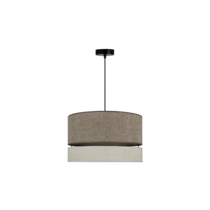 Duolla - Kattokruunu johdossa DOUBLE 1xE27/15W/230V halkaisija 40 cm ruskea/harmaa