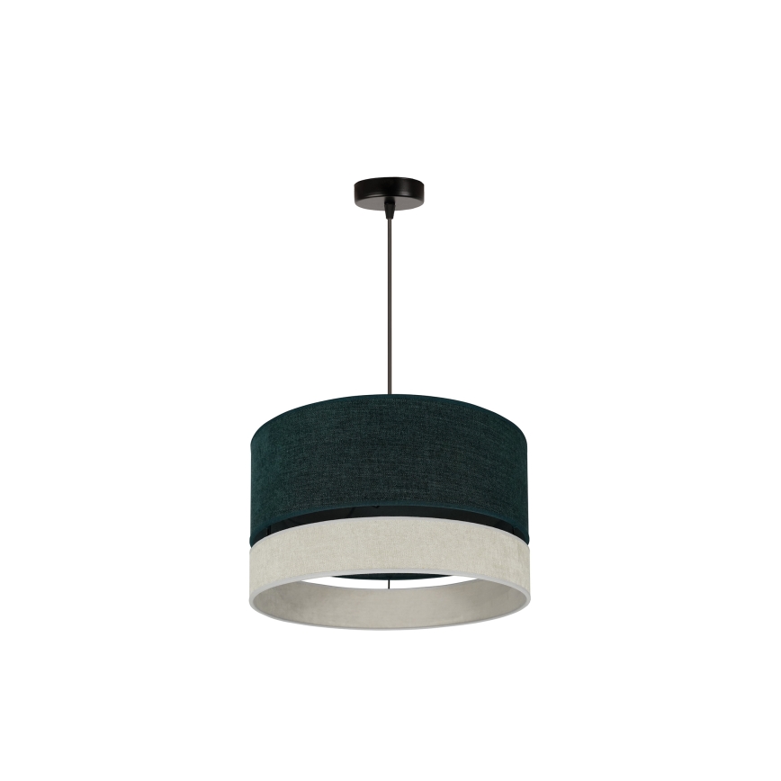 Duolla - Kattokruunu johdossa DOUBLE 1xE27/15W/230V halkaisija 40 cm vihreä/harmaa