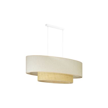 Duolla - Kattokruunu johdossa DOUBLE OVAL NATURE 2xE27/15W/230V kerma/beige