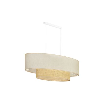 Duolla - Kattokruunu johdossa DOUBLE OVAL NATURE 2xE27/15W/230V kerma/beige