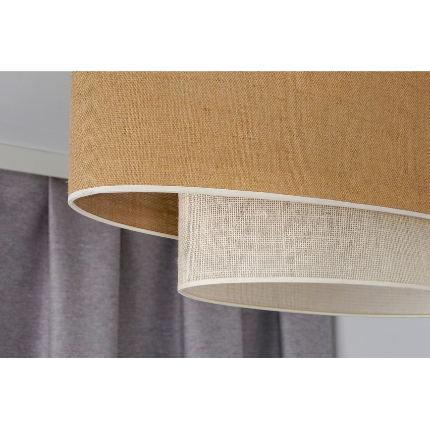 Duolla - Kattokruunu johdossa DOUBLE OVAL YUTE 2xE27/15W/230V ruskea/kerma