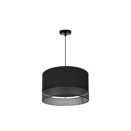 Duolla - Kattokruunu johdossa DOUBLE RATTAN 1xE27/15W/230V halkaisija 40 cm musta